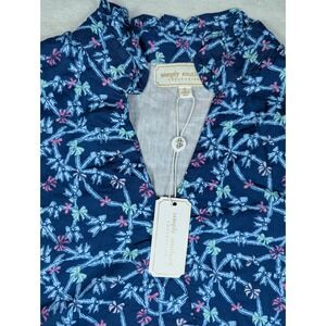 NEW Simply Southern Athena Blue‎ Ribbon Bow Ruffle Neck Flutter Sleeve Dress Sm